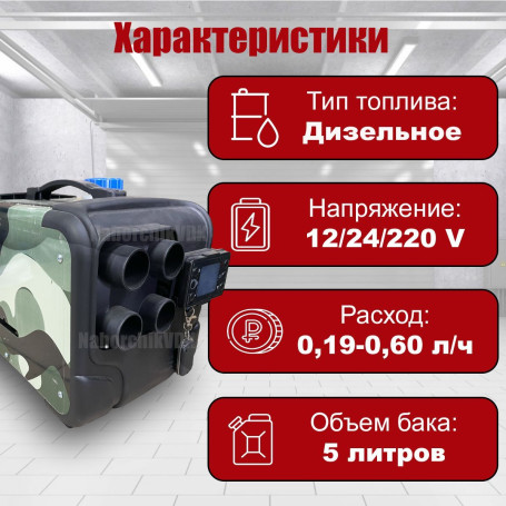 Переносной автономный дизельный отопитель /сухой фен 8кВт